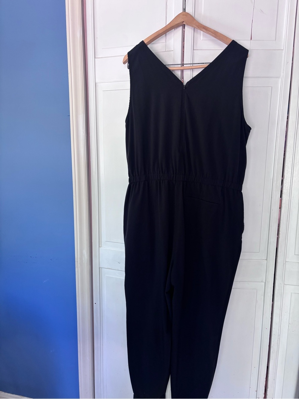 Eddie Bauer Black Sleeveless V-Neck Jumpsuit